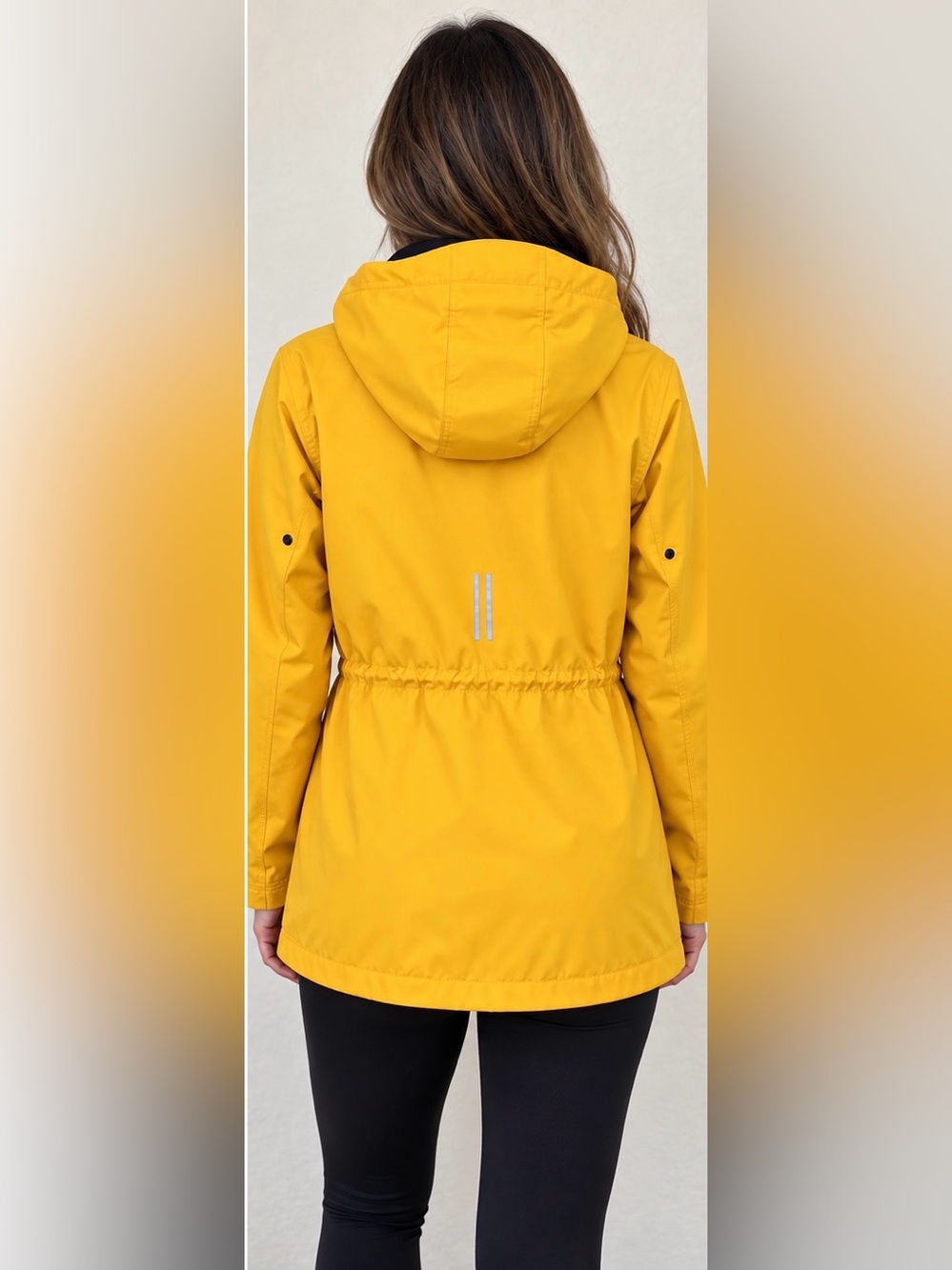 Port Authority Women’s Small Yellow Hooded Rain Jacket Waterproof Mesh Lined - Picture 2 of 9